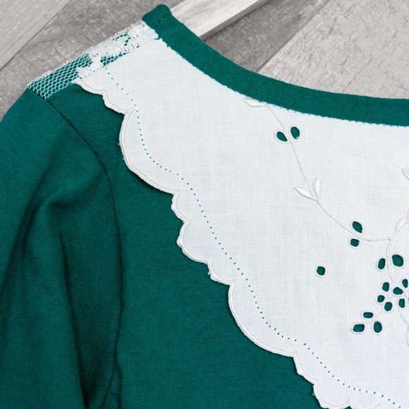 green love sleeve cotton top with applique - Picture 4 of 6